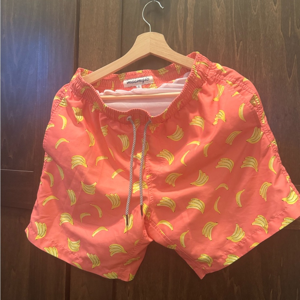Men’s Orange Banana Swim Trunks